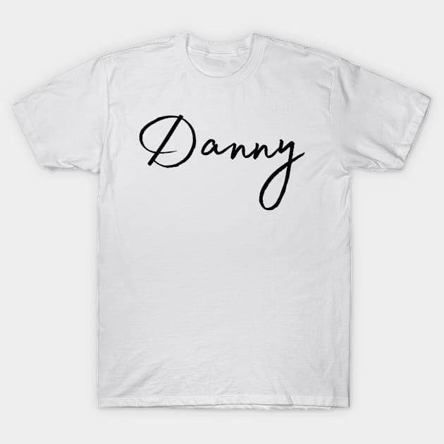 Danny Name Calligraphy T-Shirt by Word Minimalism